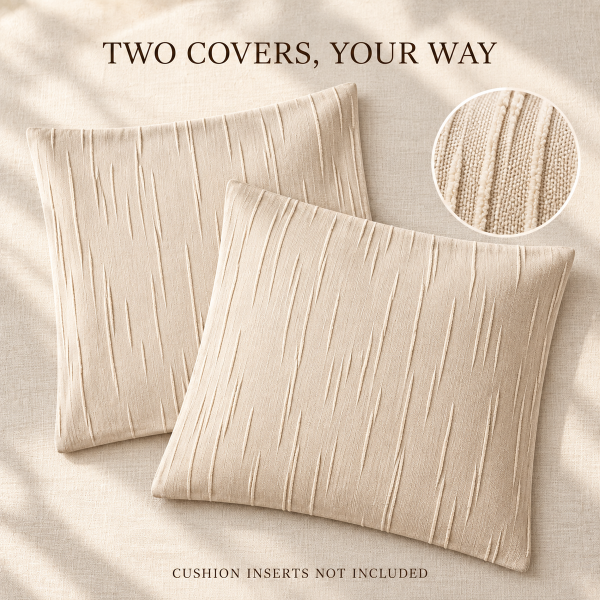 Dwellvero Slubby Chenille Cushion Covers – Set of 2