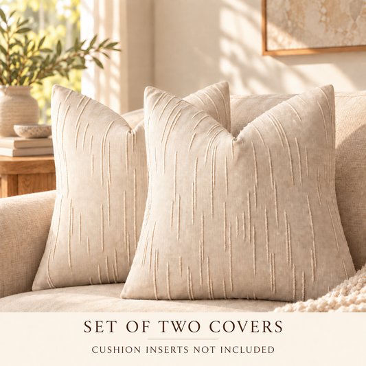 Dwellvero Slubby Chenille Cushion Covers – Set of 2