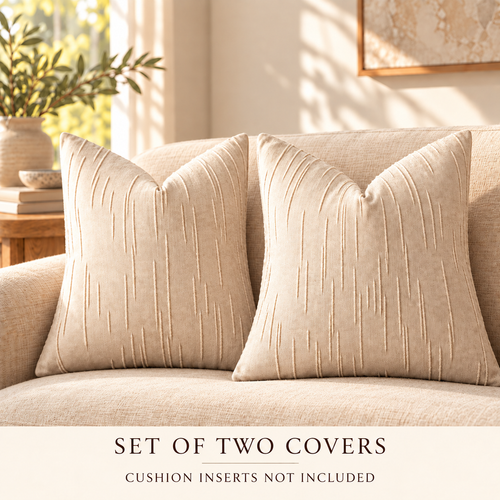 Dwellvero Slubby Chenille Cushion Covers – Set of 2